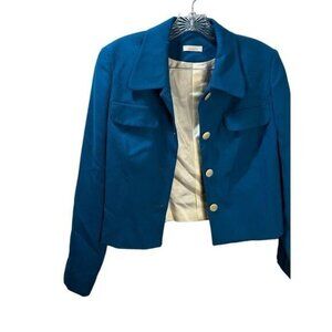 Womens Button Cropped Blazer Jacket‎ Medium NWOT